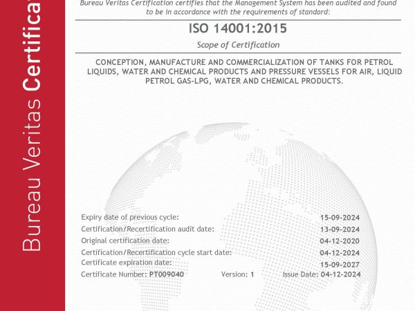 Certificate PT009040 H&H 14001 2024 EN